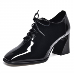 BCEBYL Uus Mood Naiste K&otilde;rged Kontsad Daamide Nahast K&otilde;rged Kontsad Paelad Ruudukujulise Kontsaga Kingad Kingad Naistele Zapatos De Tacon Mujer 34