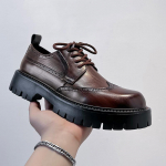 meeste moes pulmapeo kleit platvormkingad paeladega originaalnahast nikerdatud brogue kingad must pruun tossud trendikad jalatsid 6.5 pruun