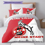 1. FC K&ouml;ln plakat Voodipesu Tekikott Tekikott Padjap&uuml;&uuml;r Kodu kaunistus S&uuml;nnip&auml;evakingitus (1 * tekikott + 2 * padjap&uuml;&uuml;ri, ilma s&uuml;damikuta) 135x200cm red