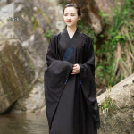 Satiinist Fanhaiqing Unisex Munga R&uuml;&uuml; - Naiste Suvine Pikk R&uuml;&uuml;, K&otilde;igi Hooaegade K&otilde;rgkvaliteetne Haiqingi Stiil Size 39, Height ~165cm must
