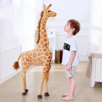 Suur p&auml;riselusuuruses pehme t&auml;idisega kaelkirjak pehmed elutruud loomad kaelkirjakud pehme nukk lastele kodu kaunistus s&uuml;nnip&auml;evakingitus 45cm beige