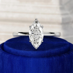 1CT 2CT 3CT Marquise L&otilde;ikega Solitaire Moissaniit Pulmas&otilde;rmus Naistele Vask 6-k&uuml;&uuml;neline Pulmas&otilde;rmus Sertifikaadiga 6&1CT 5x10mm 5A Zircon white