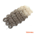 24-tolline Anna juustest s&uuml;nteetilised lahtised s&uuml;gava lainega punumispikendused vikerkaarev&auml;rvi ombre blond lokkis keerutatud heegeldatud juuksed 300g (as the picture,24inches-60CM) gray
