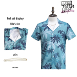 Tommy-st inspireeritud Ameerika retro Hawaii cosplay s&auml;rk M blue