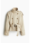 2025 kevad naiste kahekordse n&ouml;&ouml;pide reaga p&uuml;stkraega l&uuml;hike trenchcoat - elegantne Euroopa ja Ameerika stiil S beige