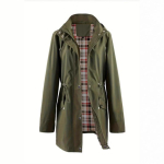 Naiste trenchcoat, veekindel tuulejope, ruudulise voodriga kerge pikk mantel s&uuml;giseks ja kevadiseks 5XL gray