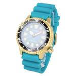 Citizen Promaster Sukelduja P&auml;ikeseenergia Kell BN0162-02X Meeste T&uuml;rkiissinine Gradient Eco-Drive 200m Roostevabast Terasest beige
