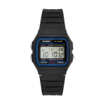 Casio F91W-1 Meeste Klassikaline Kronograafi Alarmi LCD Digitaalkell Must F-91W-1DG Must L&auml;bipaistev Rihm black