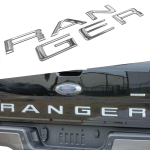 Tagaluugi sildid Ford Ranger 2019 2020 jaoks, 3D t&otilde;stetud ja kleebised, tagaluugi embleemid h&otilde;be