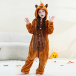 Laste kapibaara flanellist tekk-p&uuml;ksid Talvine kapuutsiga laste kost&uuml;&uuml;m Riided Jumpsuit &Ouml;&ouml;riided Hommikumantel Poistele T&uuml;drukutele 120 brown