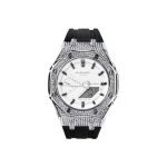 CASIO Custom Collection Kvartsliikumisega K&auml;ekell Unisex Valge sihverplaat GA-2100-7A7 Snow Diamond (Silver Full Rhinestones Black) gray