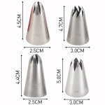 4 tk / komplekt roostevabast terasest vene tulbi j&auml;&auml;tumise torud, otsikud J&auml;&auml;tise n&auml;pun&auml;iteid koogi kaunistamiseks 4Pcs/set