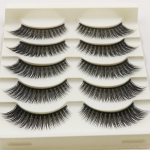 5 Paari kvaliteetseid paksud pikad ristipidu kunstripsmed Black Band Fake Eye Lashes