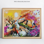 T&auml;is&uuml;mmargune teemantmaal Fox 5D DIY Teemanttikandid Rhinestonest loomapilt 20X30CM