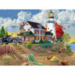 5D teemantmaaling Scenic Lighthouse House Tikandid Auto Rhinestone Pilt Kodukaunistus 20X30CM