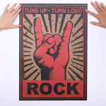 Rock and Rolli rokižestidega seinakleebis Klassikalised nostalgiast metalliroki dekoratiivsed plakatid