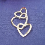 Les Tr&eacute;sors De Lily [B9597] - Pendentif plaqu&eacute; or 'Love Echo' Dor&eacute; Blanc kuld