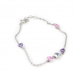 Altesse [F0191] - Bracelet Argent 'Coeur Pur' Rose Mauve lilla