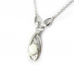 Les Tr&eacute;sors De Lily [H5575] - h&otilde;bedane kaelakee  Goddess Opal  H&otilde;bevalge (roodiumiga kaetud) - 25x10 mm valge