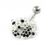 Les Tr&eacute;sors De Lily [H9216] - Body Piercing 'Panda' noir blanc must
