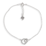 Les Tr&eacute;sors De Lily [Q2877] - Bracelet Argent 'Chor&eacute;graphie' cercles (rhodi&eacute;) - 13x8 mm h&otilde;be