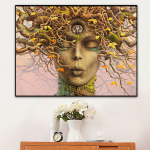 Teemantmaal Abstraktne portree puu ristpistes dekoratiivne teemanttikandid &uuml;mmargune kivikivi 20X30CM