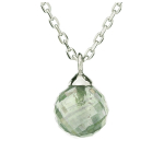 Les Tr&eacute;sors De Lily [R0820] - Collier Argent 'Meghan' aventurine argent&eacute; (rhodi&eacute;) - 6 mm roheline