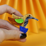 Blucome Cartoon akr&uuml;&uuml;list koolibri prossid, kampsunist kott, &uuml;likond, krae klamber, ainulaadse disainiga ehted naistele, t&uuml;drukutele, pross, kingitus sinine