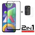 2-&uuml;hes t&auml;isekraani katvus karastatud klaas + kaamera objektiiv klaasist kileklaasi kaitse Samsung Galaxy M21 A21S A01 A11 A31 A41 A51 A71 4G 5G M31 Samsung M31 must