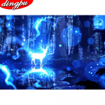 Teemantmaalikomplekt maastik t&auml;ispuurtikandid Teemantkunstmosaiik Kodukaunistus K&auml;sitsi valmistatud 20X30CM