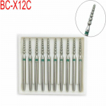 10 tk/karp Uus Dental Diamond FG High Speed ​​Burs kuulkrae t&uuml;&uuml;p siledaks poleerimiseks BC-X12C BC-X12C roheline