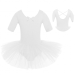 T&uuml;drukute l&uuml;hikeste varrukatega detailid Ballet Tutu Trikoo seelik V&otilde;imlemine Tantsuriietus Riided 8-10 Years valge