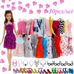 30 tk/komplekt DIY mood armas Barbie nukukleit prillid ja kaelakeed kingad festivali kingitus lastele t&uuml;drukutele m&auml;nguasi