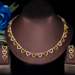 CMM romantiline s&uuml;damekujuline lingi kuupmeetrist tsirkooniumoksiidist valge kulla v&auml;rvi Choker kaelakee k&otilde;rvar&otilde;ngaste komplektid kuld