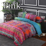 Bohemian tekikate India &uuml;mberp&ouml;&ouml;ratav tekikott Lillede tekikate Voodipesu Voodiriided Boho tekikottide komplekt King (3PCS)-230 x 260 cm