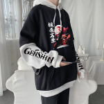 Avatud maailma seiklusm&auml;ng Genshin Impact Cool meeste Kaedehara Kazuha pusad Talvemood vabaaja meeste Patchwork Y2k dressipluus XS tuhkmust v&auml;rv