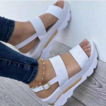 Naiste Premium Ortopeedilised &uuml;mmargused lahtise varbaga sandaalid Naiste sussid, pandlaga rihm Vintage libisemisvastased hingavad kingad suveks pluss suuruses 42