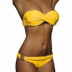 2 tk/komplekt &Uuml;hev&auml;rvilised suvised bikiinid Push Up, Olkaimeta lihtne naiste ujumistrikoo rannas M