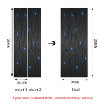 2tk/komplekt Sci-fi Circuit Line Door Art seinamaaling Magamistoa taustaga seinaplakat Kodukaunistuse koorimine ja; Kleepige veekindel tapeet 38.5cmX200cmX2pcs