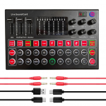 M9 heliliidese helikaart Live Voice Mixer V&auml;line USB-helikaart Mitme efektiga helikaart must