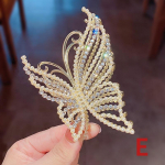 Peen Rhinestone'i liblikas juuste k&uuml;&uuml;nisklambrid naistele Elegantsed p&auml;rljuuksed Crab Barrette peakatted NAISTE JUUKSEKLAPID hobusesabaklamber E