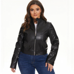 Naiste kevad-s&uuml;gis Pu-nahast jakk vabaaja &otilde;huke pehme kunstnahast jakk Naiste mantel Tavaline t&auml;navariietus S must