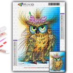 Teemantmaaling Loomade &ouml;&ouml;kull Tikand Ristpistes Rhinestone Home Decor Full Round 20X30CM