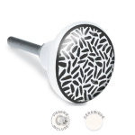 Les Tr&eacute;sors De Lily [A2097] - keraamiline m&ouml;&ouml;blinupp 'Boho' must valge - 65x35 mm must