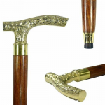 Vintage puidust messingist Derby pea k&auml;epide K&auml;sitsi valmistatud stiilis puidust jalutuskepikepp