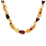 Les Tr&eacute;sors De Lily [R3682] - K&auml;sitsi valmistatud kaelakee  Inspiration  Merevaik 3 tooni - 45 cm 6 mm pruun