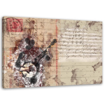 L&otilde;uenditr&uuml;kk Abstract Guitar Music Vintage 60x40 beež