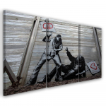 Kolmeosalise pildiga l&otilde;uenditr&uuml;kk Banksy seinamaalingu t&auml;navakunst 60x40 hall v&auml;rv