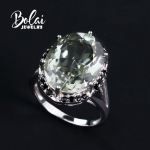 Naturaalne roheline amet&uuml;st suur kalliskivi s&otilde;rmus 925 Sterling h&otilde;be moeehted naiste juubelikingitus us ring size 9# roheline
