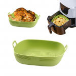 Kodu K&ouml;&ouml;gitarbed Toidukvaliteediga &otilde;hufrit&uuml;&uuml;r Silikoonpann k&uuml;psetusahi k&uuml;psetuspann Praetud kanakorvmatt &Otilde;hufrit&uuml;&uuml;ri tarvikud &Otilde;hkfrit&uuml;&uuml;ri matt pitsapann square (21.5*19.5*6.5 cm)